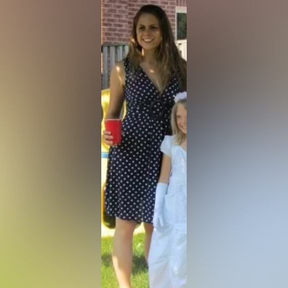 Blue and white polka dot dress - Picture 2 of 4